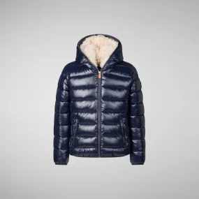 Boys' animal free puffer jacket Gavin in blue black