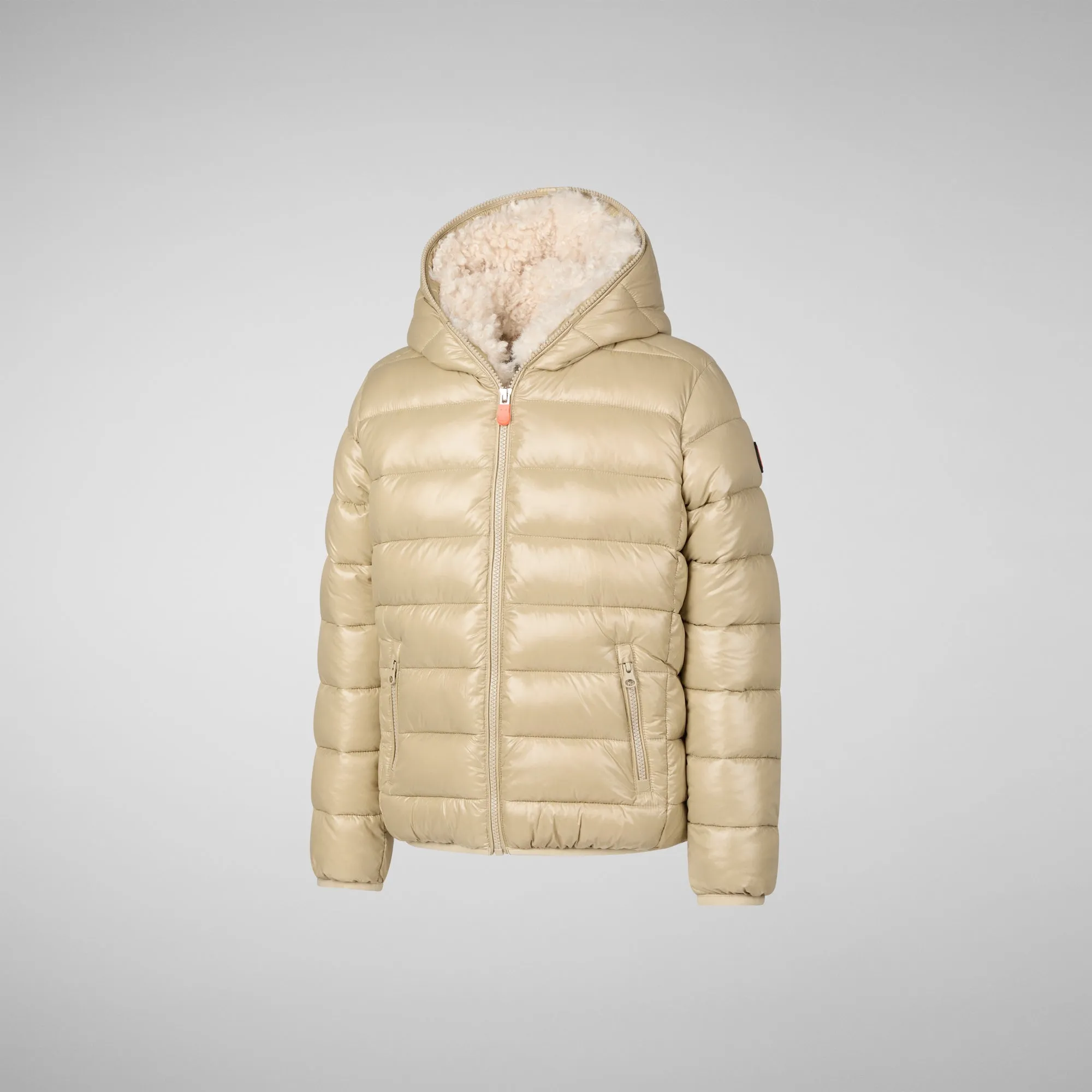 Boys' animal free Puffer jacket Gavin in wood beige