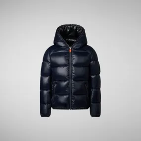 Boys' Hooded Animal free Puffer Jacket Artie in blue black