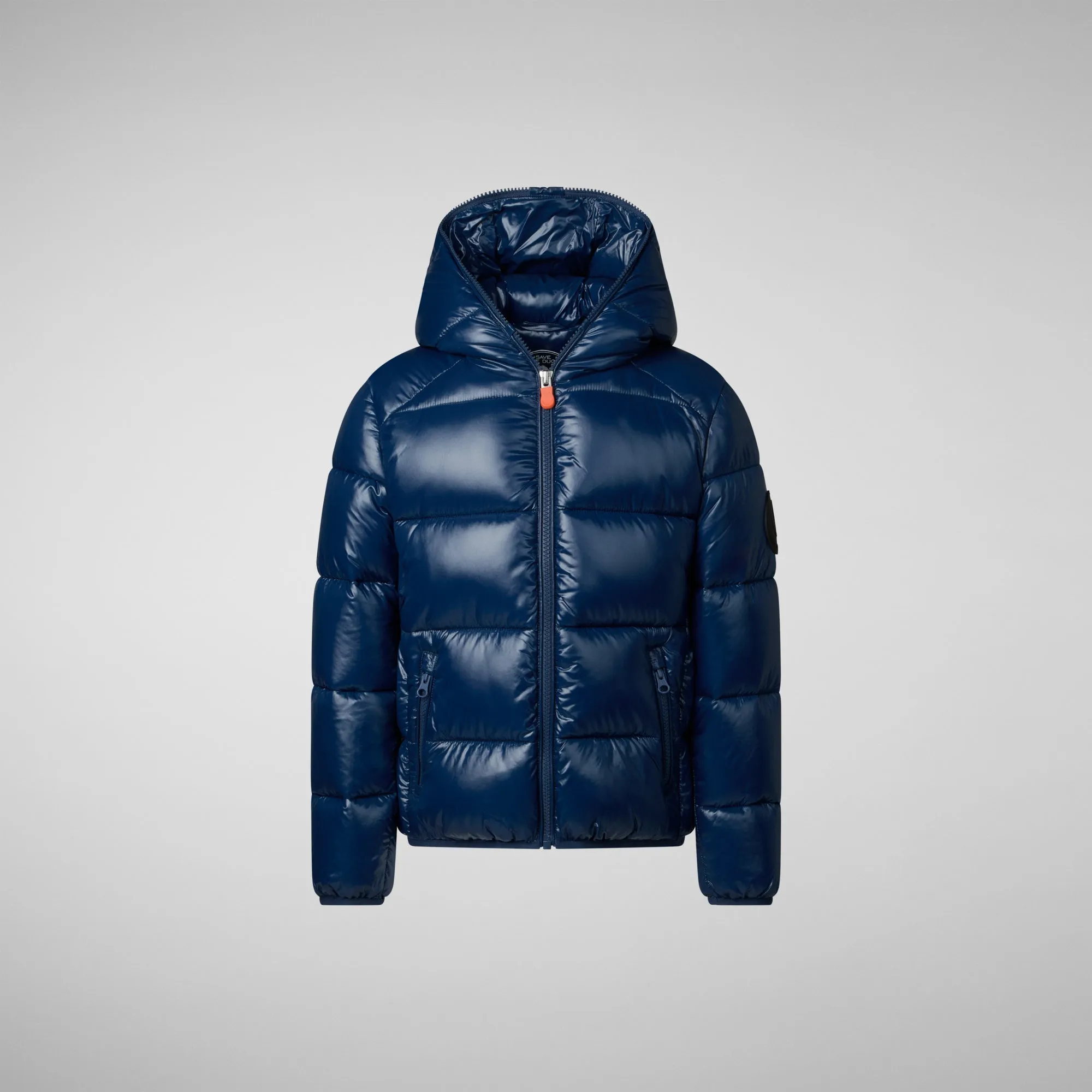 Boys' Hooded Animal free Puffer Jacket Artie in Ink blue