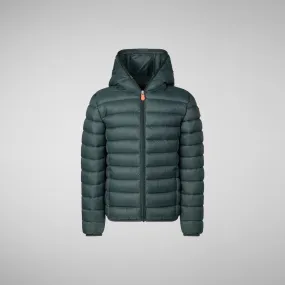 Boys' Hooded Animal free Puffer Jacket Dony in green black