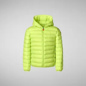 Boys' Hooded Animal free Puffer Jacket Dony in lichen green