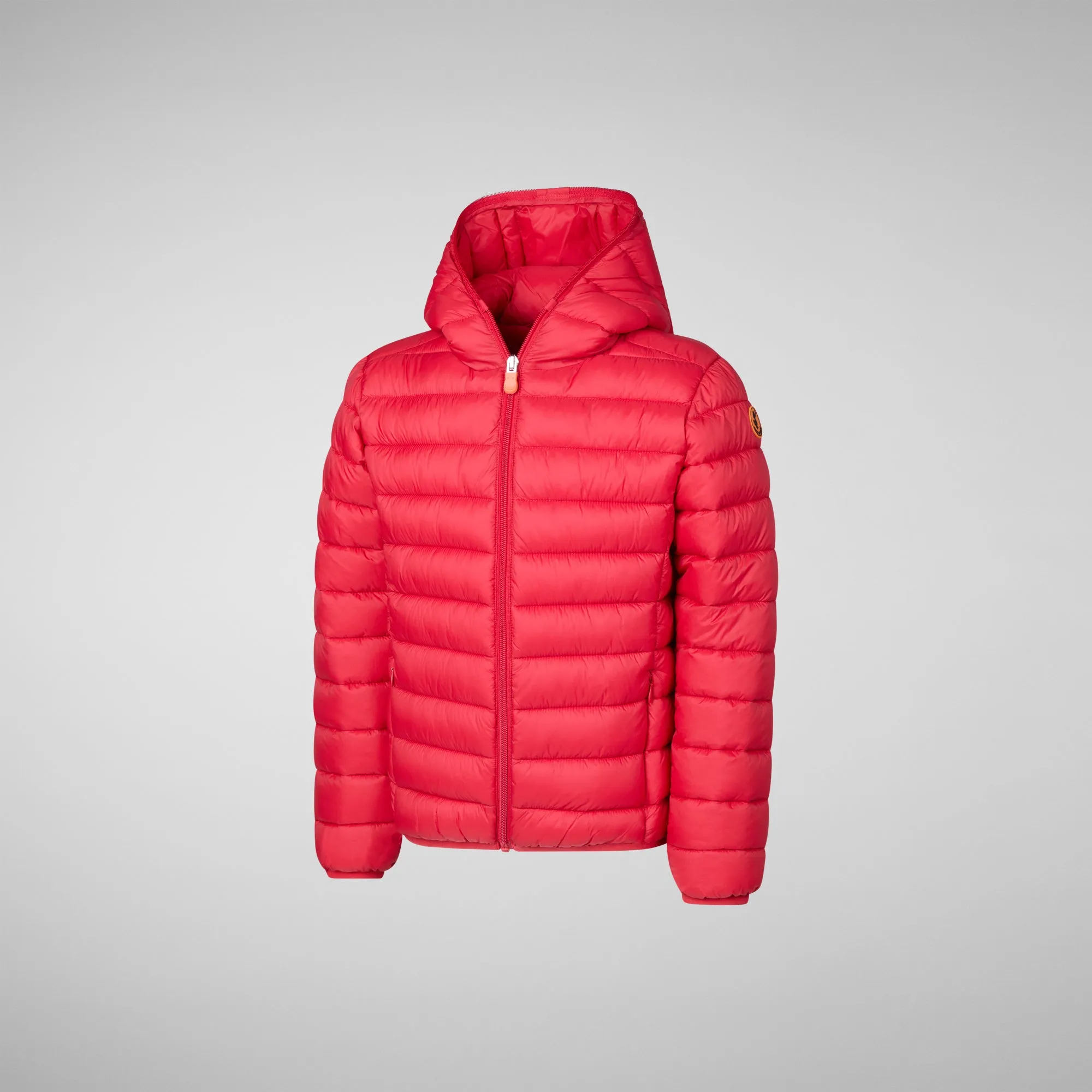 Boys' Hooded Animal free Puffer Jacket Dony in Tango Red