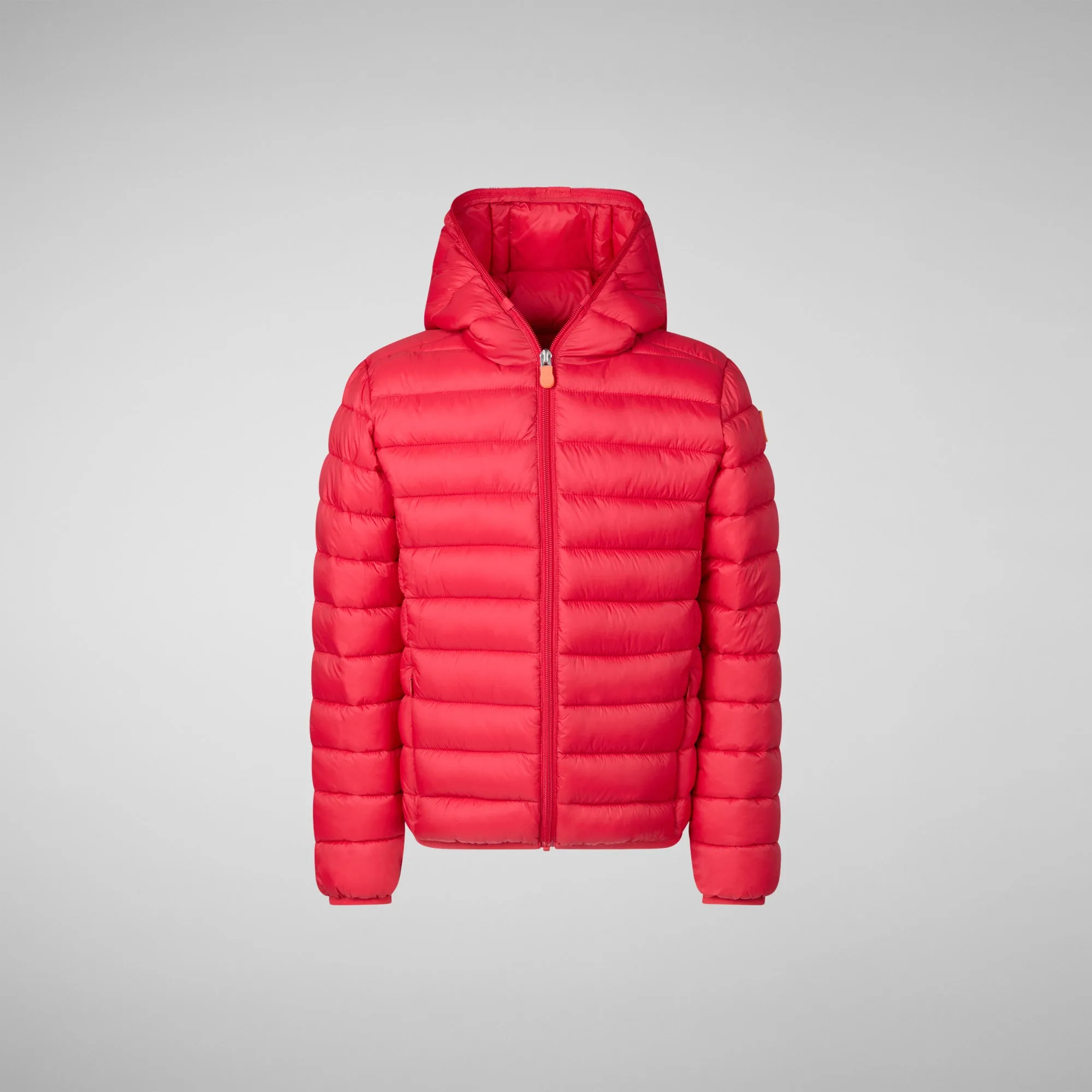 Boys' Hooded Animal free Puffer Jacket Dony in Tango Red