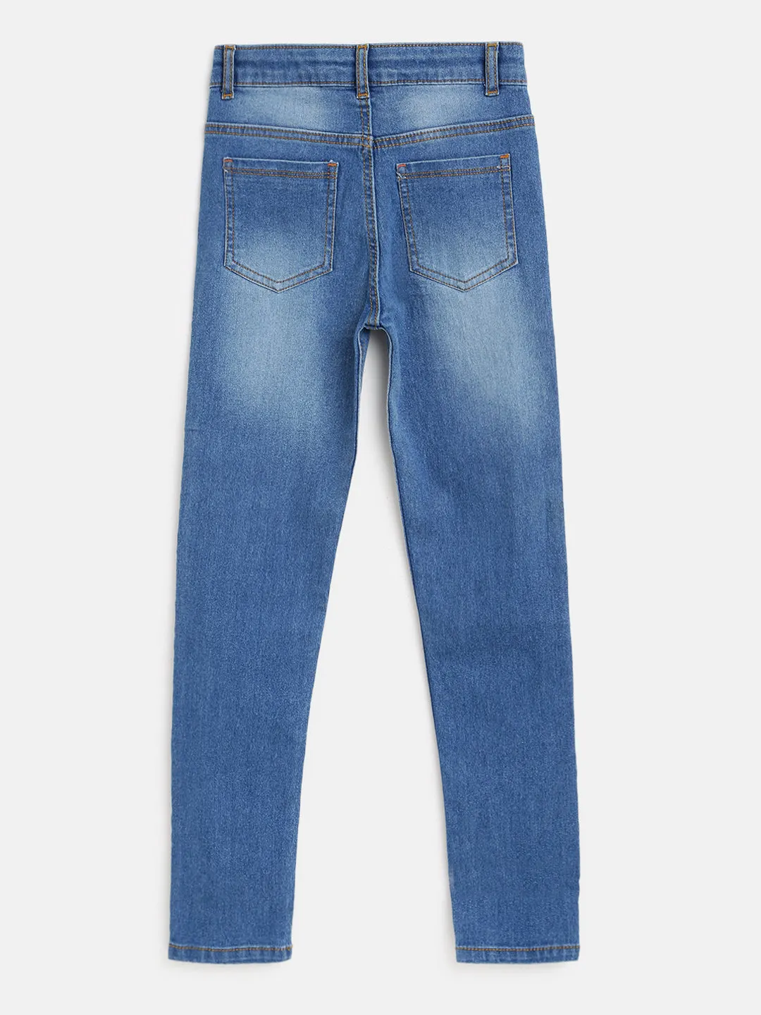 BOYS LIGHT BLUE WHISKERED DENIM JEANS