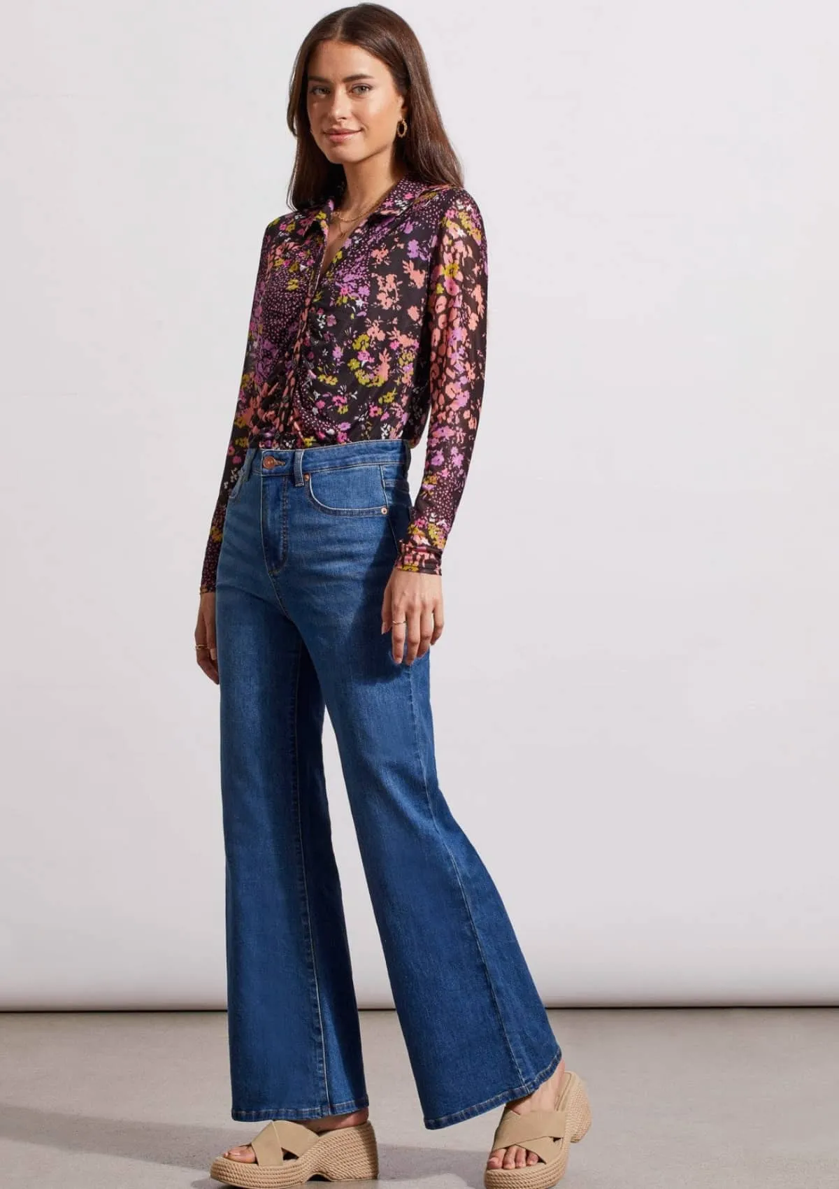 Brooke Hugging Palazzo Jeans - Blueberry