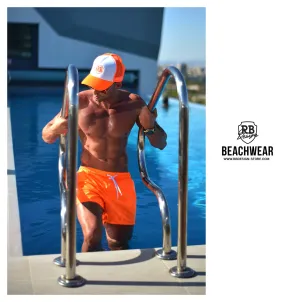 Bundle Mens Swimming Orange Shorts    Orange Hat  BW01OSOH