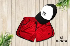 Bundle RED Mens Swimming Shorts   Black and WhiteHat BW02BWH