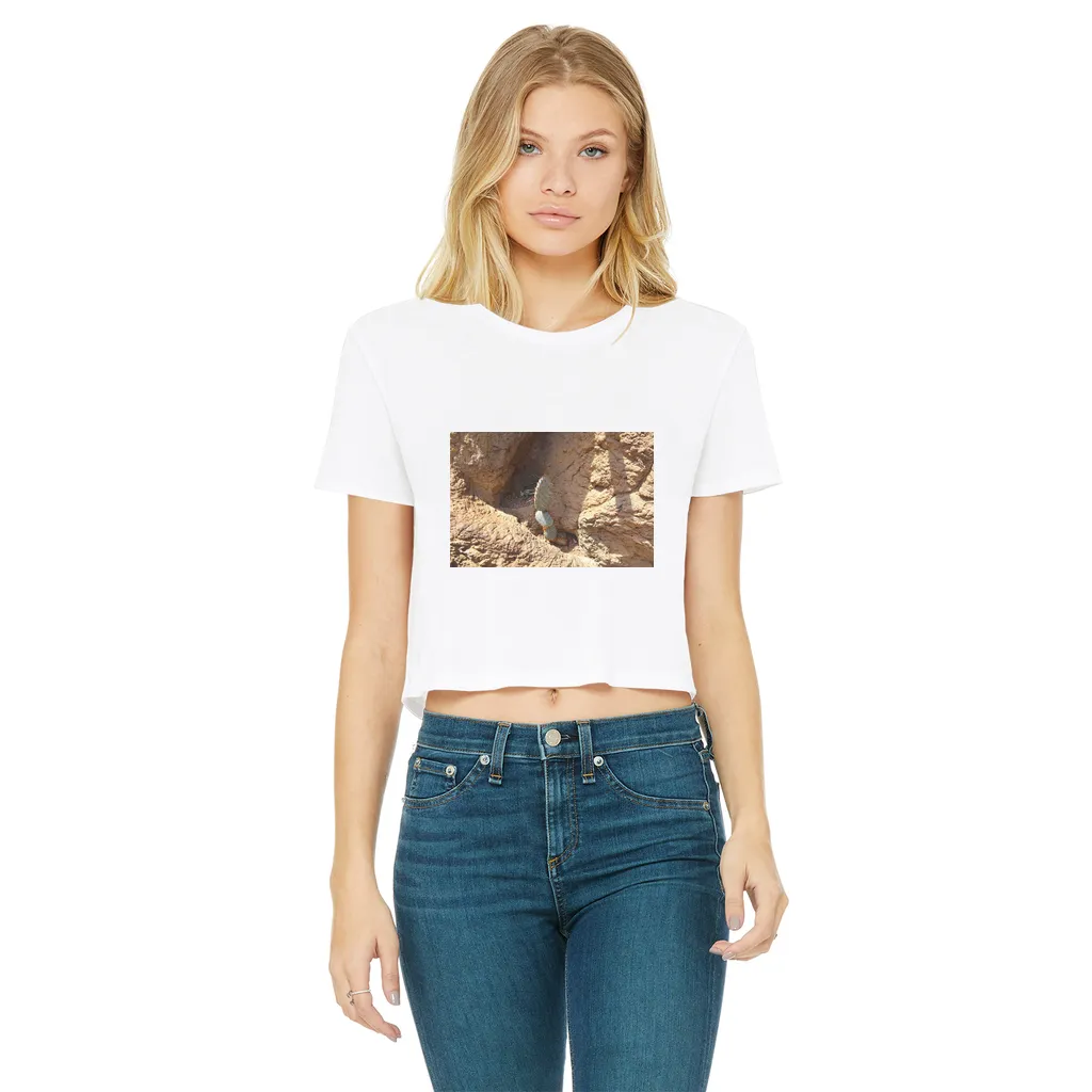 Cactus Classic Women's Cropped Raw Edge T-Shirt