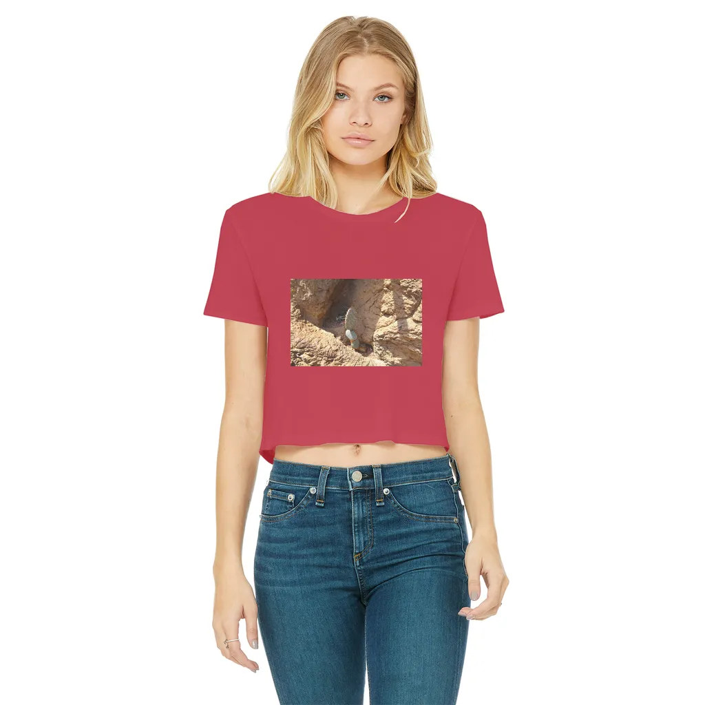 Cactus Classic Women's Cropped Raw Edge T-Shirt