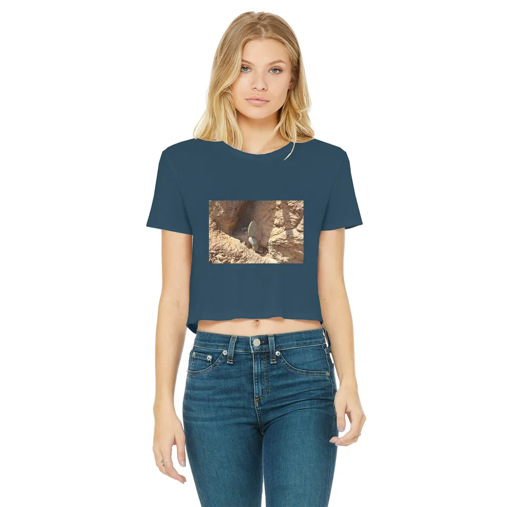 Cactus Classic Women's Cropped Raw Edge T-Shirt