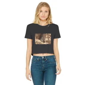 Cactus Classic Women's Cropped Raw Edge T-Shirt