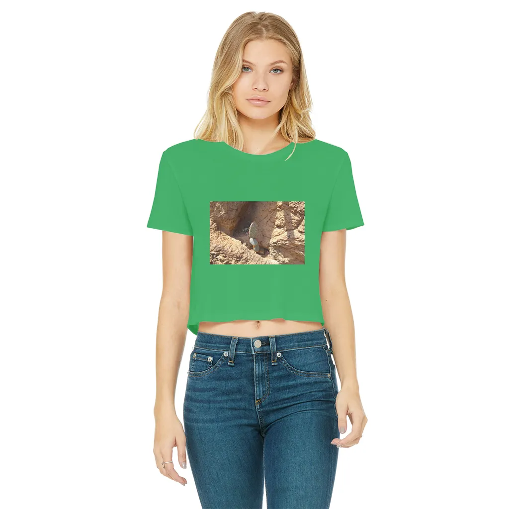 Cactus Classic Women's Cropped Raw Edge T-Shirt