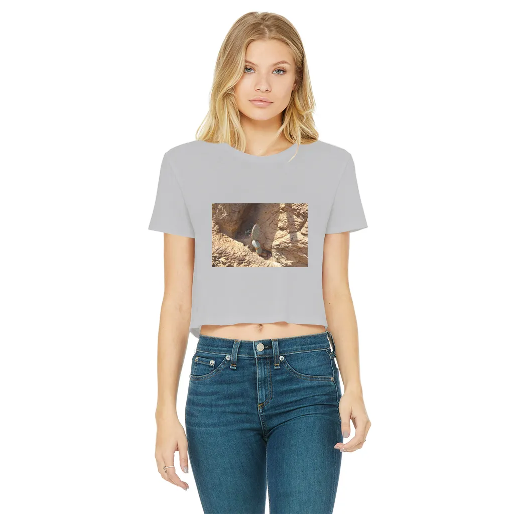 Cactus Classic Women's Cropped Raw Edge T-Shirt