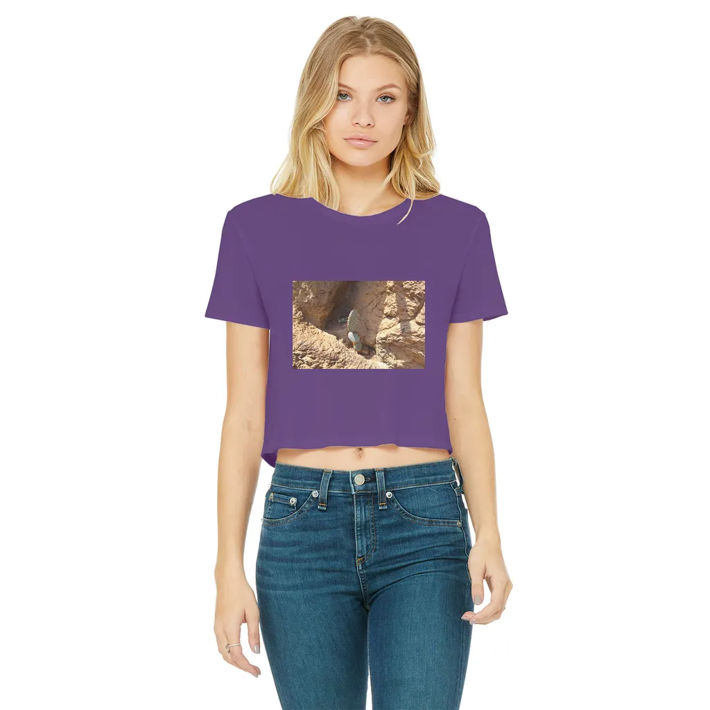 Cactus Classic Women's Cropped Raw Edge T-Shirt