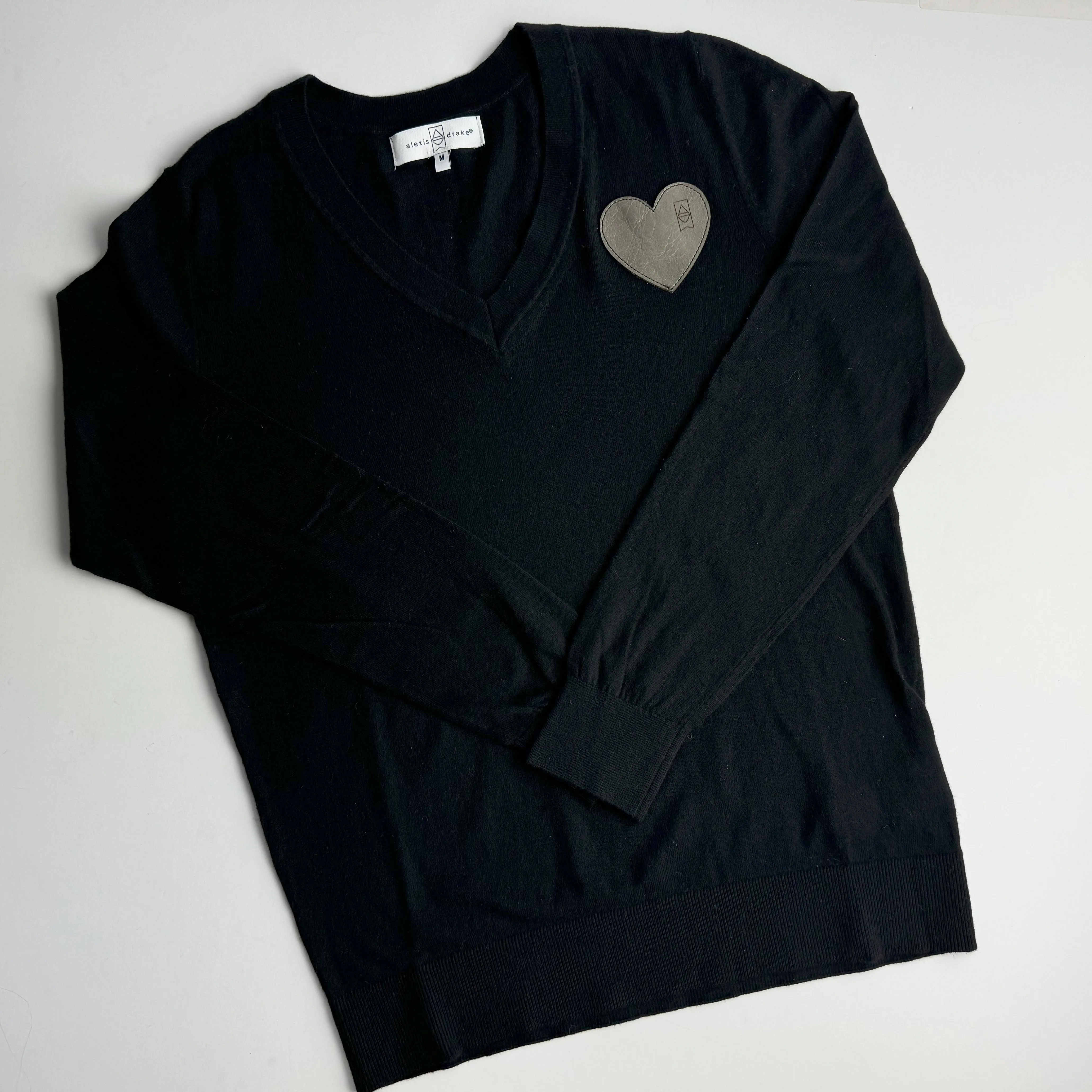 Cashmere   Cotton Collection | Cashmere Cotton V-Neck | Black