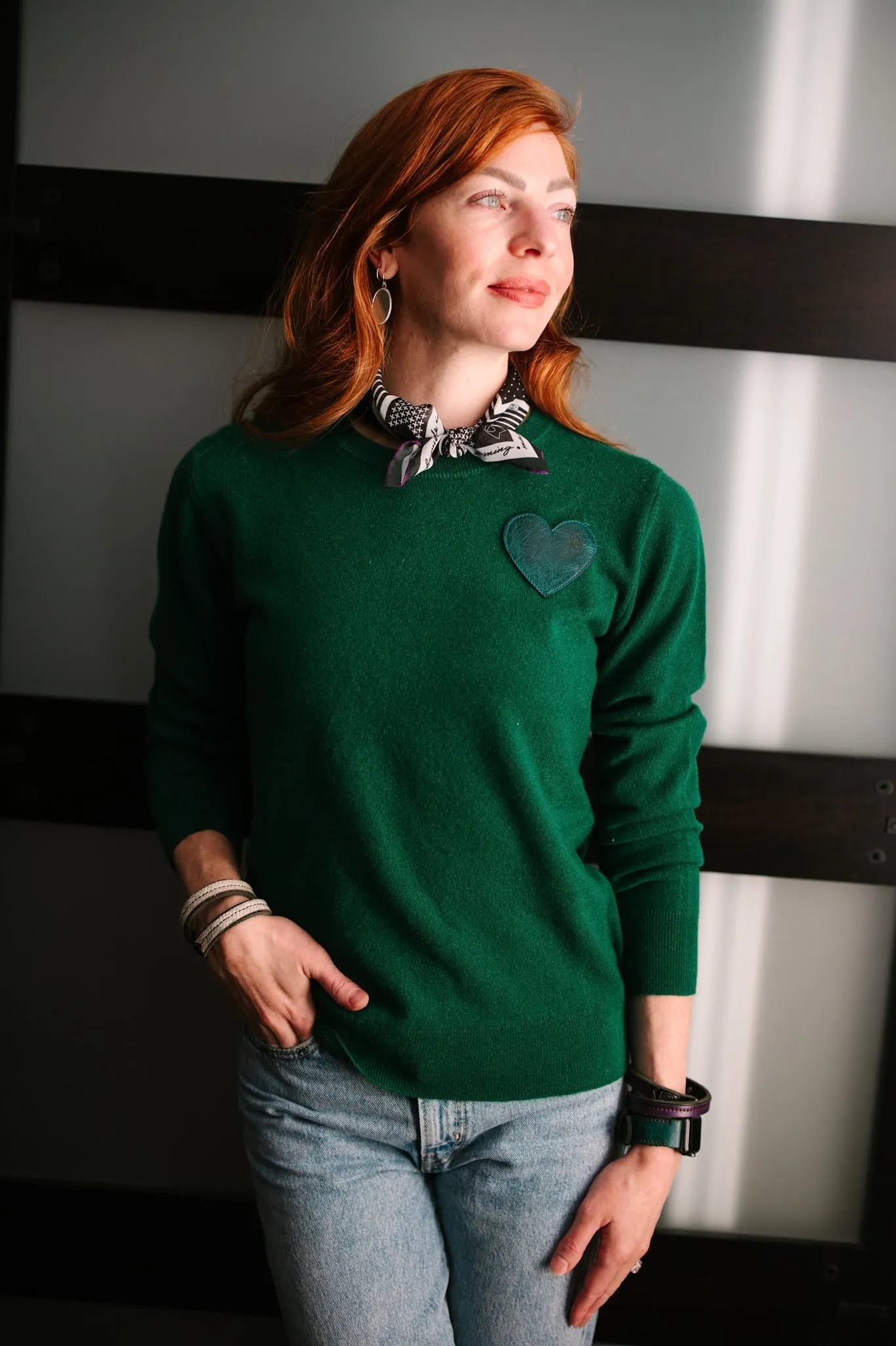 Cashmere   Cotton Collection | Cashmere Crewneck | Emerald