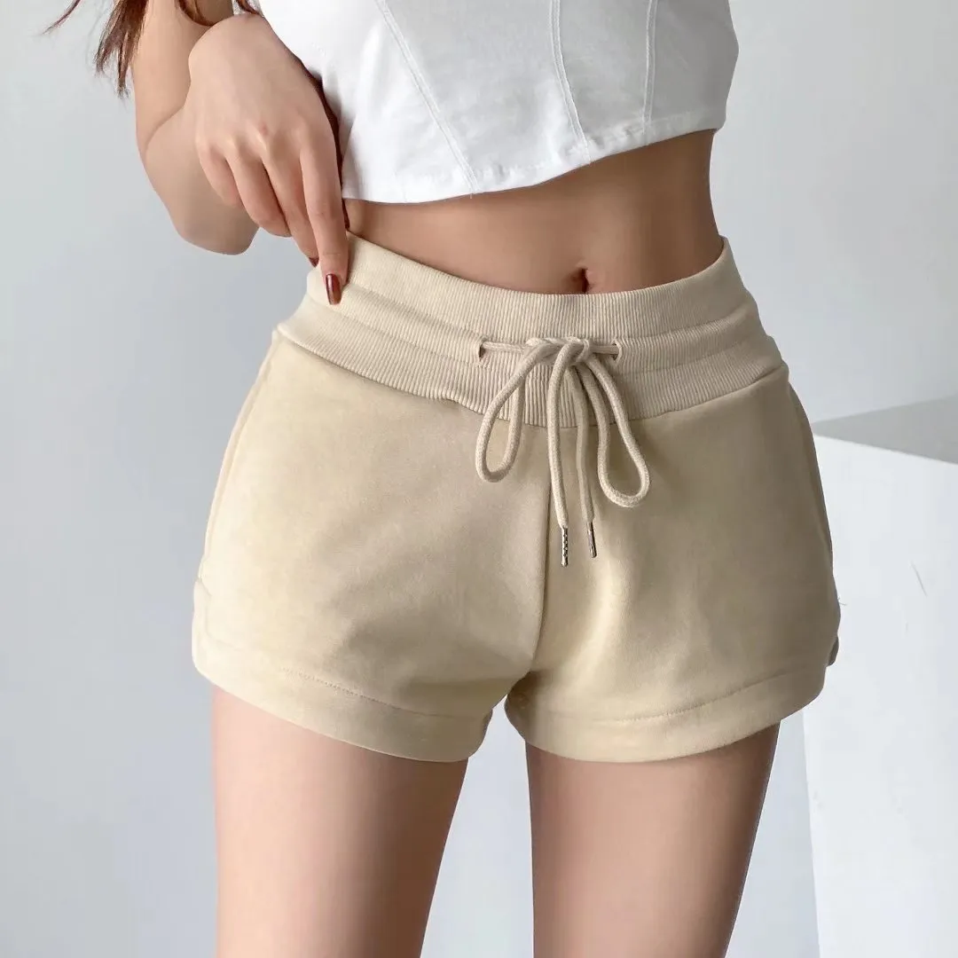 Casual Drawstring Shorts High Waist Solid Color Slim Wholesale Womens Shorts