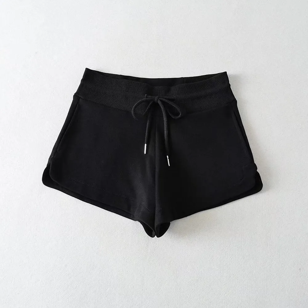 Casual Drawstring Shorts High Waist Solid Color Slim Wholesale Womens Shorts