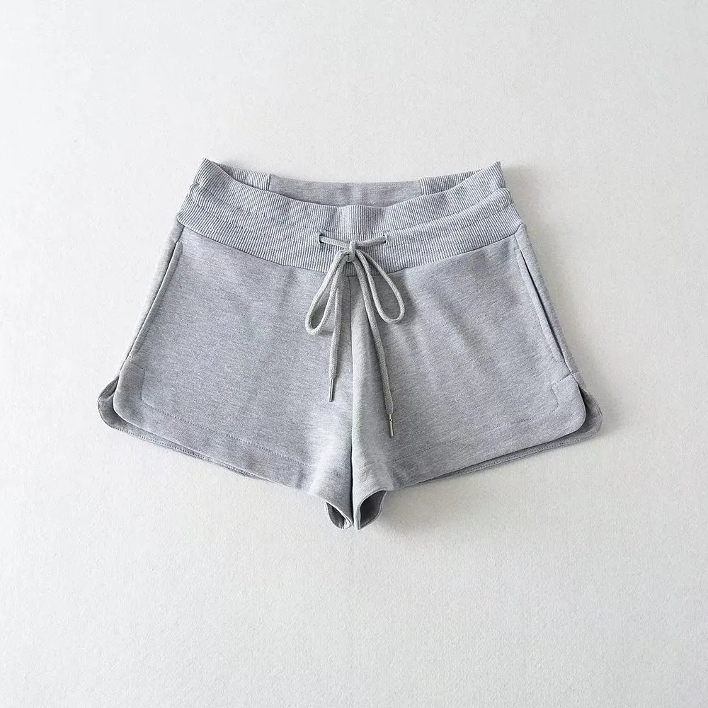 Casual Drawstring Shorts High Waist Solid Color Slim Wholesale Womens Shorts