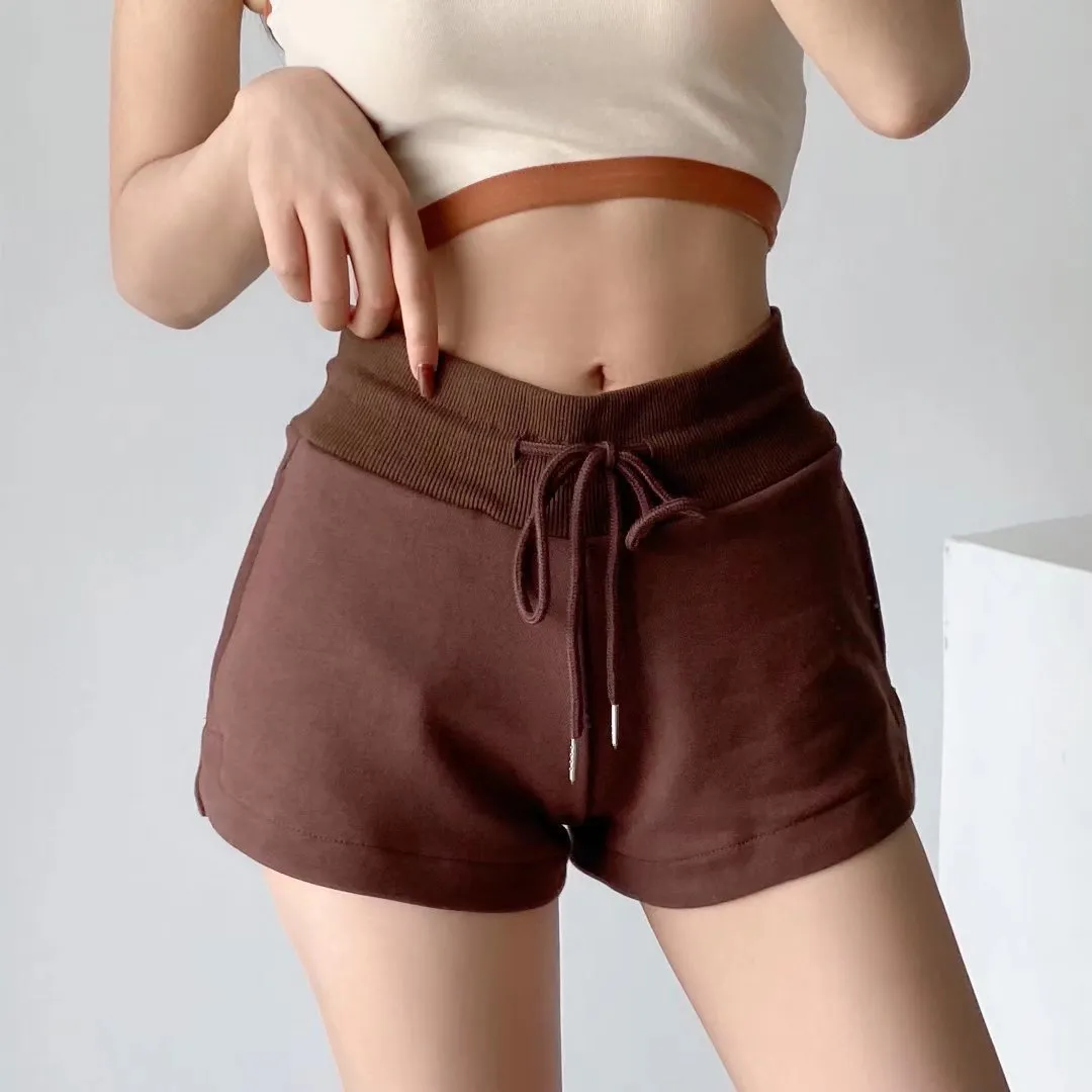 Casual Drawstring Shorts High Waist Solid Color Slim Wholesale Womens Shorts