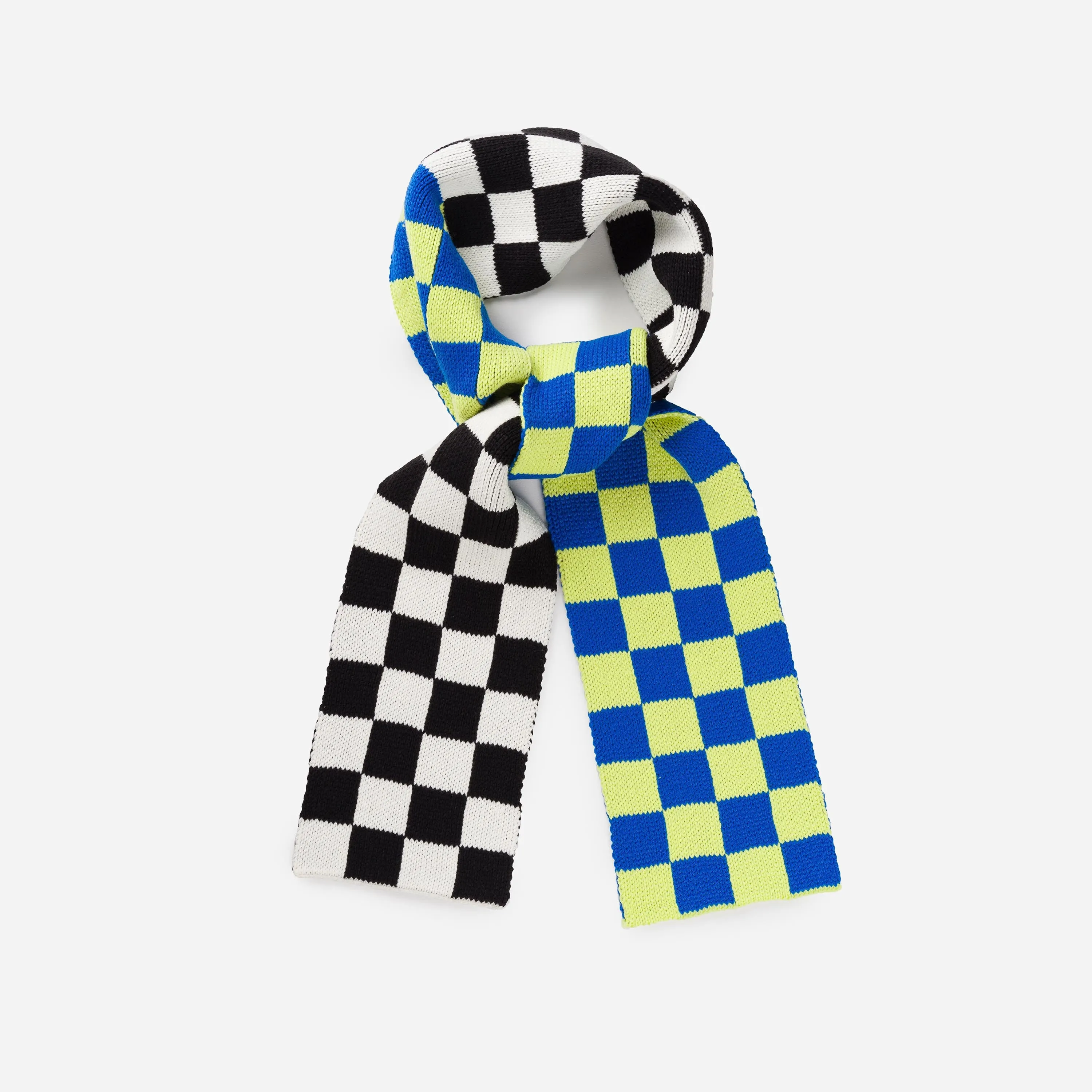 Checkerboard Knit Mini Scarf