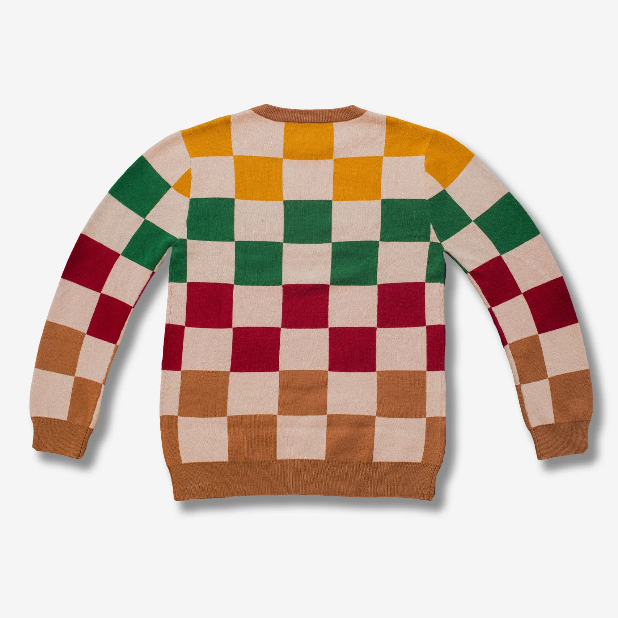 Checkered Pullover Sweater - Earth