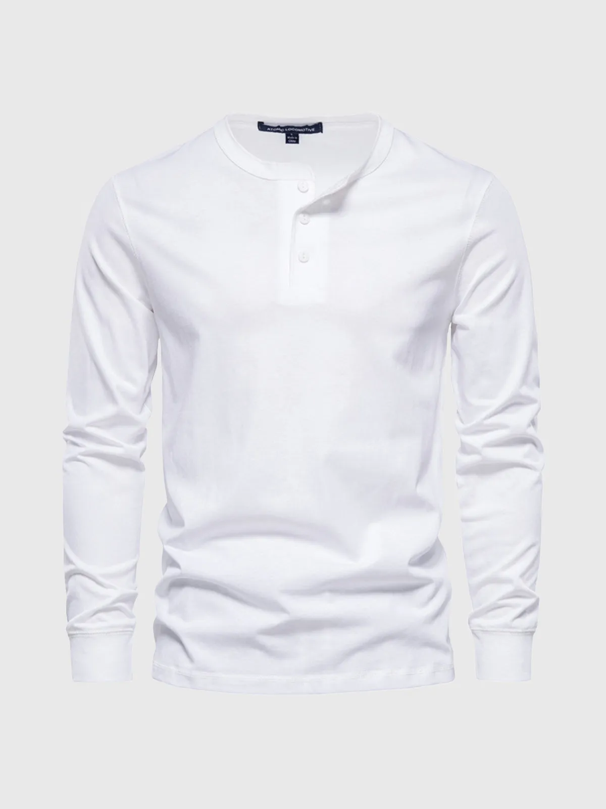 Classic Cotton long Sleeve Henley Shirt