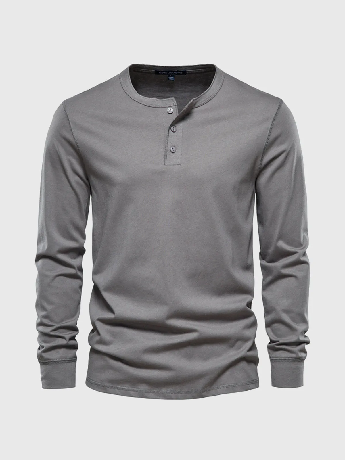 Classic Cotton long Sleeve Henley Shirt