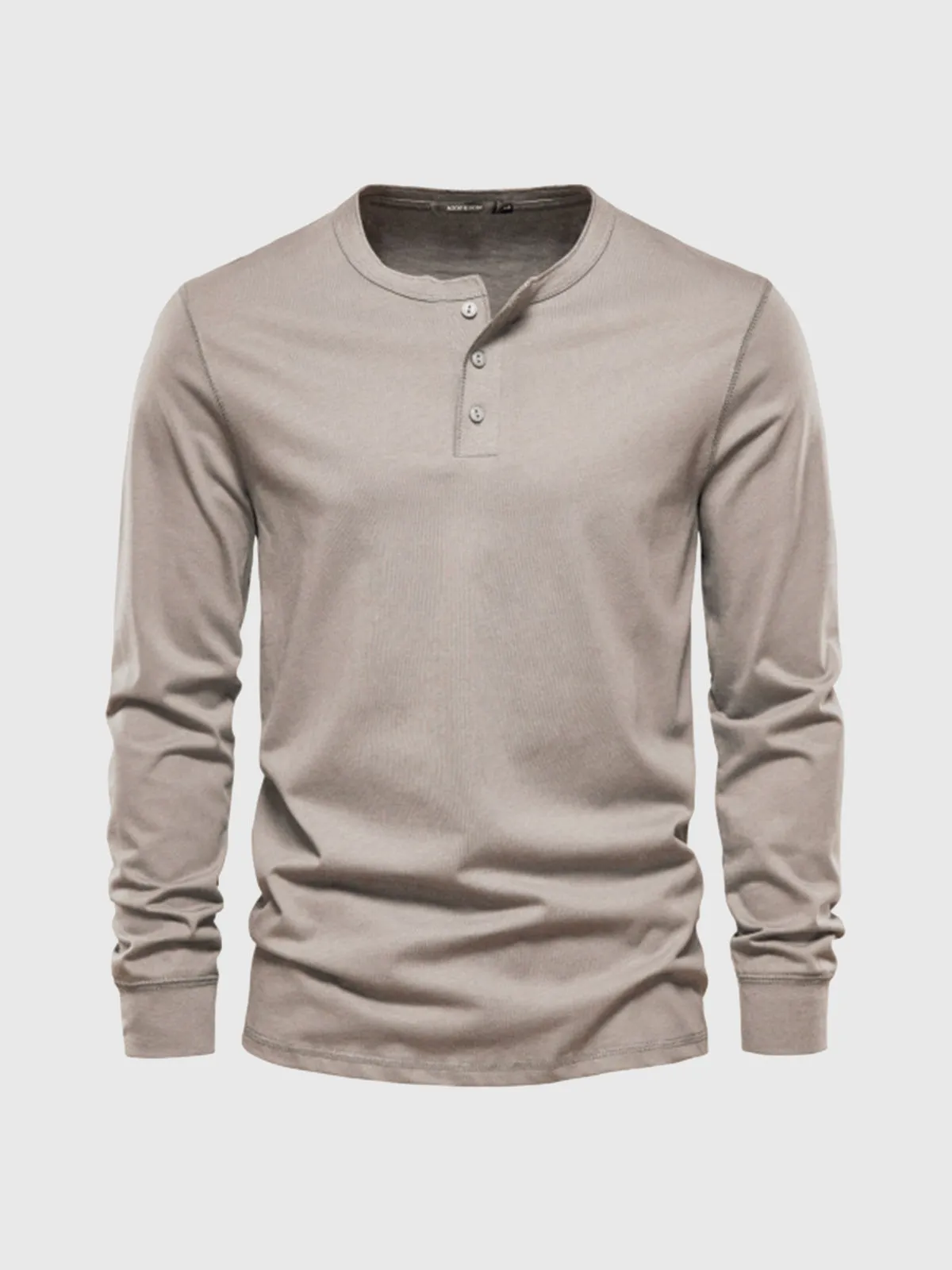 Classic Cotton long Sleeve Henley Shirt