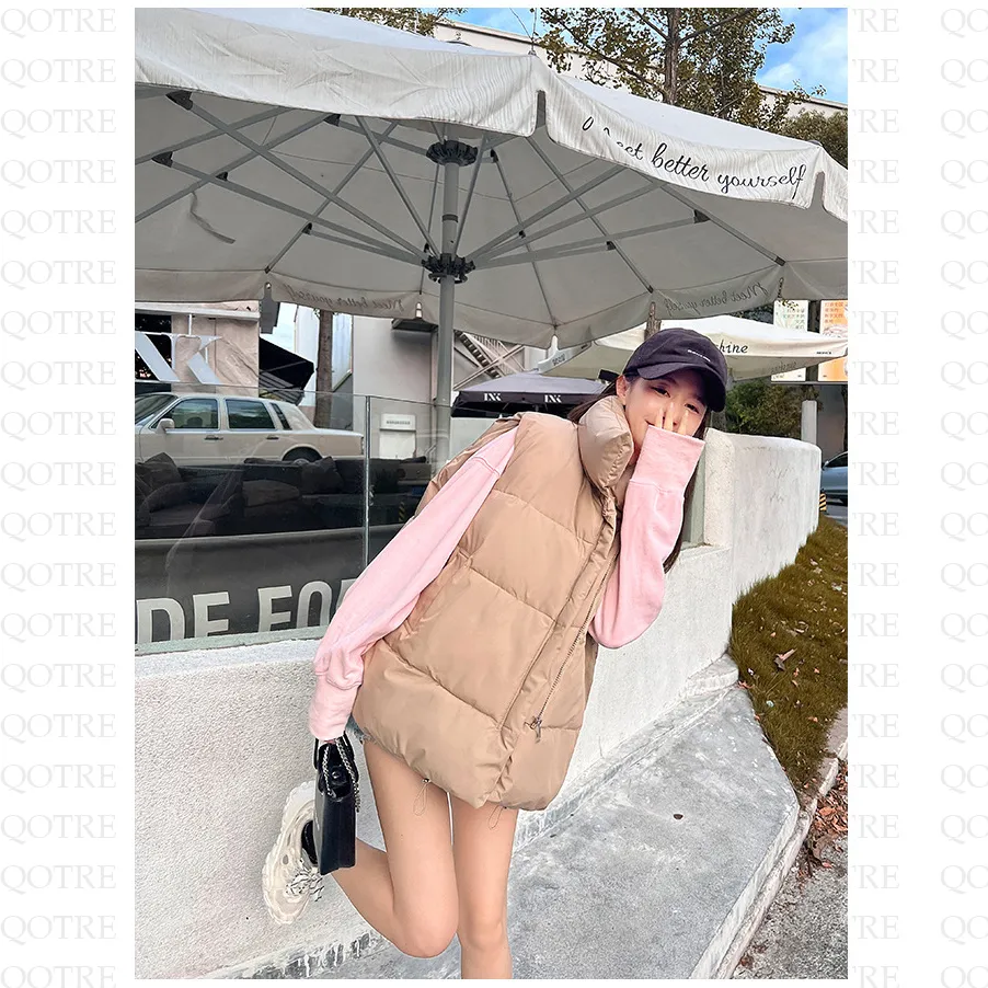 Cotton Cropped Puffer Jacket Vest