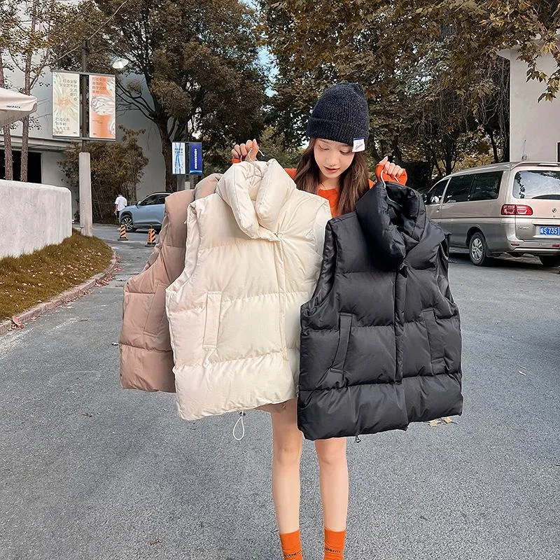 Cotton Cropped Puffer Jacket Vest