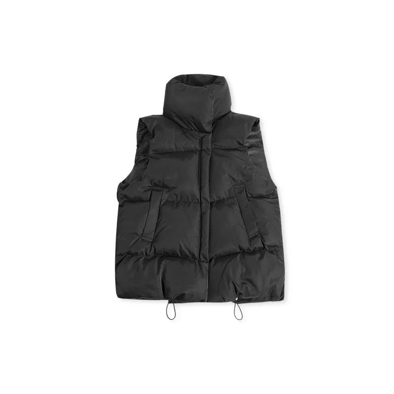 Cotton Cropped Puffer Jacket Vest