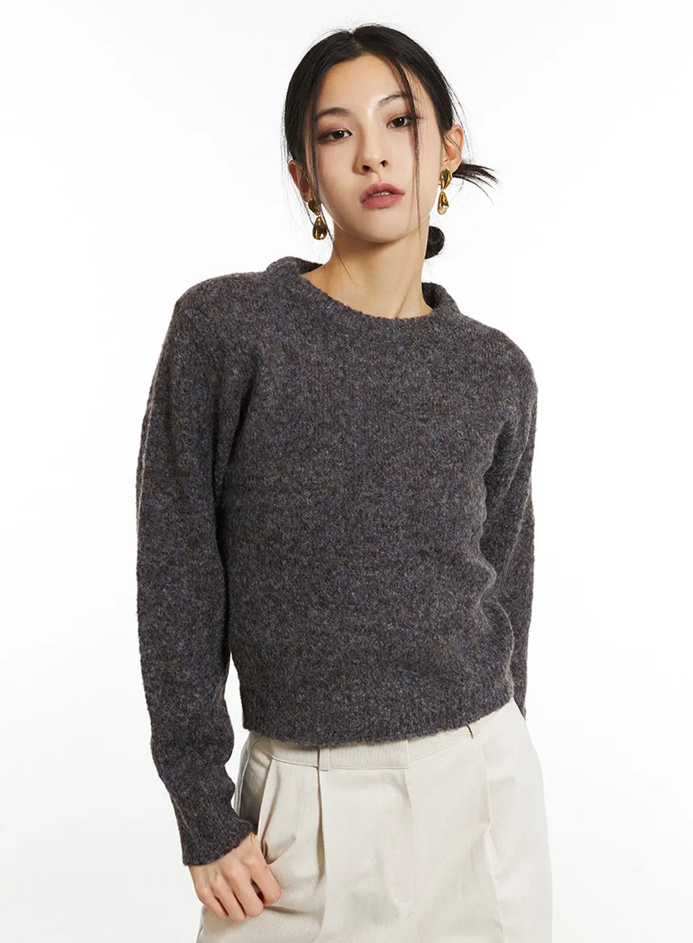 Crew Neck Knit Sweater IN308