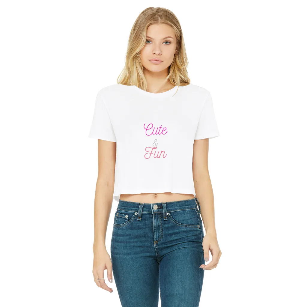 Cute and Fun Classic Women's Cropped Raw Edge T-Shirt