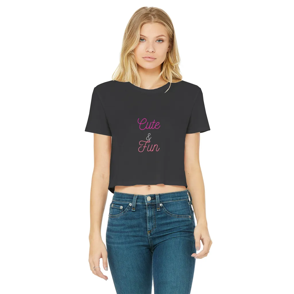 Cute and Fun Classic Women's Cropped Raw Edge T-Shirt