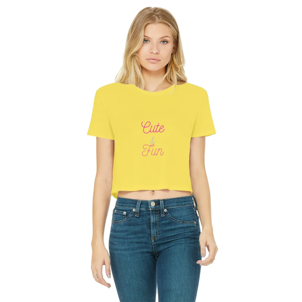 Cute and Fun Classic Women's Cropped Raw Edge T-Shirt