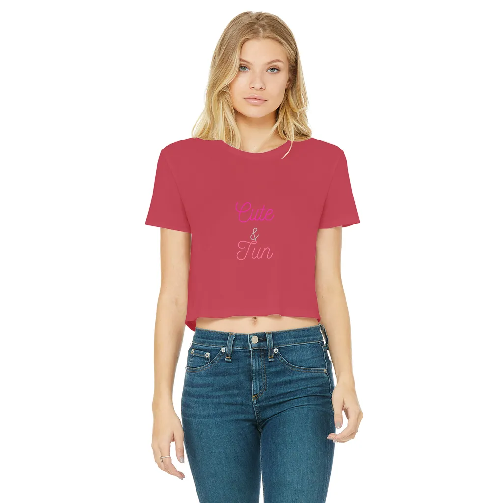 Cute and Fun Classic Women's Cropped Raw Edge T-Shirt