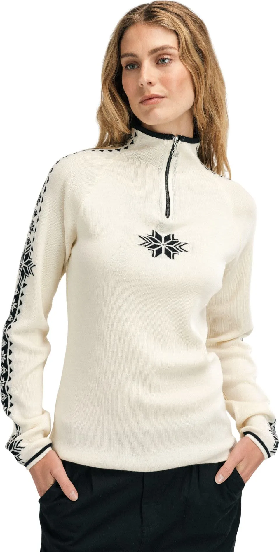 Dale of Norway Women&#x27;s Geilo Sweater Offwhite Black | Buy Dale of Norway Women&#x27;s Geilo Sweater Offwhite Black here | Outnorth