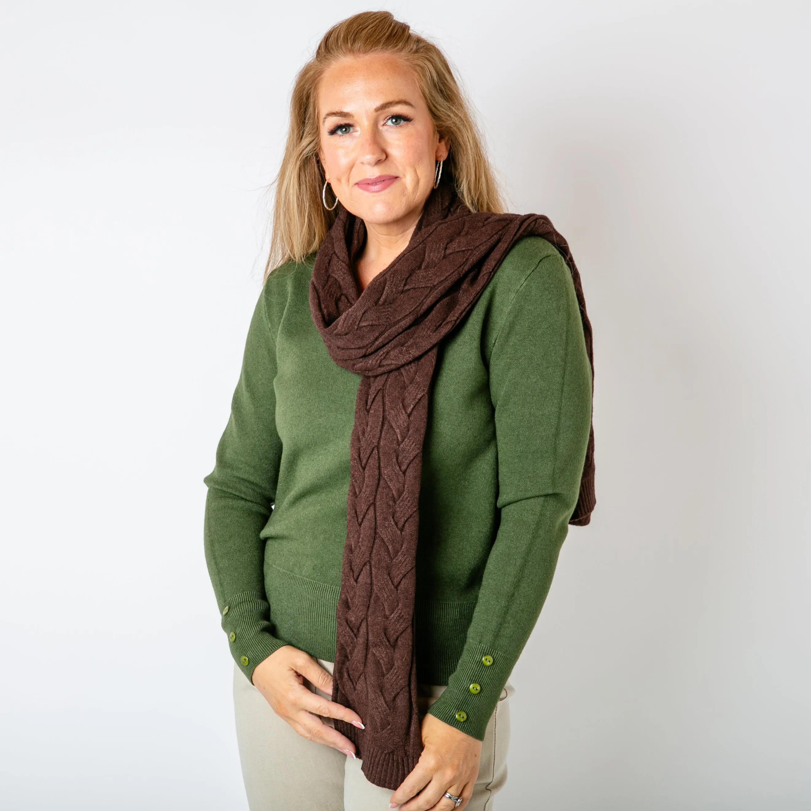 Daphne Cable Knit Scarf