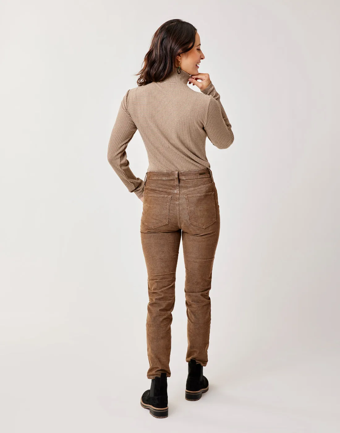 Denise Turtleneck: Dk. Brown Stripe