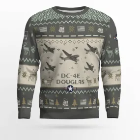 Douglas DC-4E DC4E Aircraft Ugly Sweater, Ugly Sweater Christmas Shirt for Men Dad Veteran