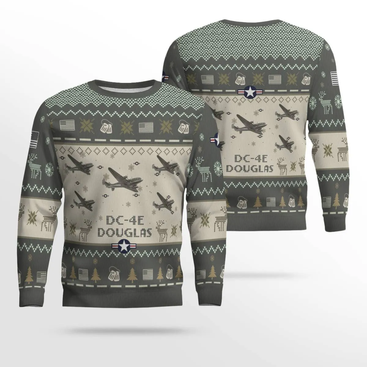 Douglas DC-4E DC4E Aircraft Ugly Sweater, Ugly Sweater Christmas Shirt for Men Dad Veteran