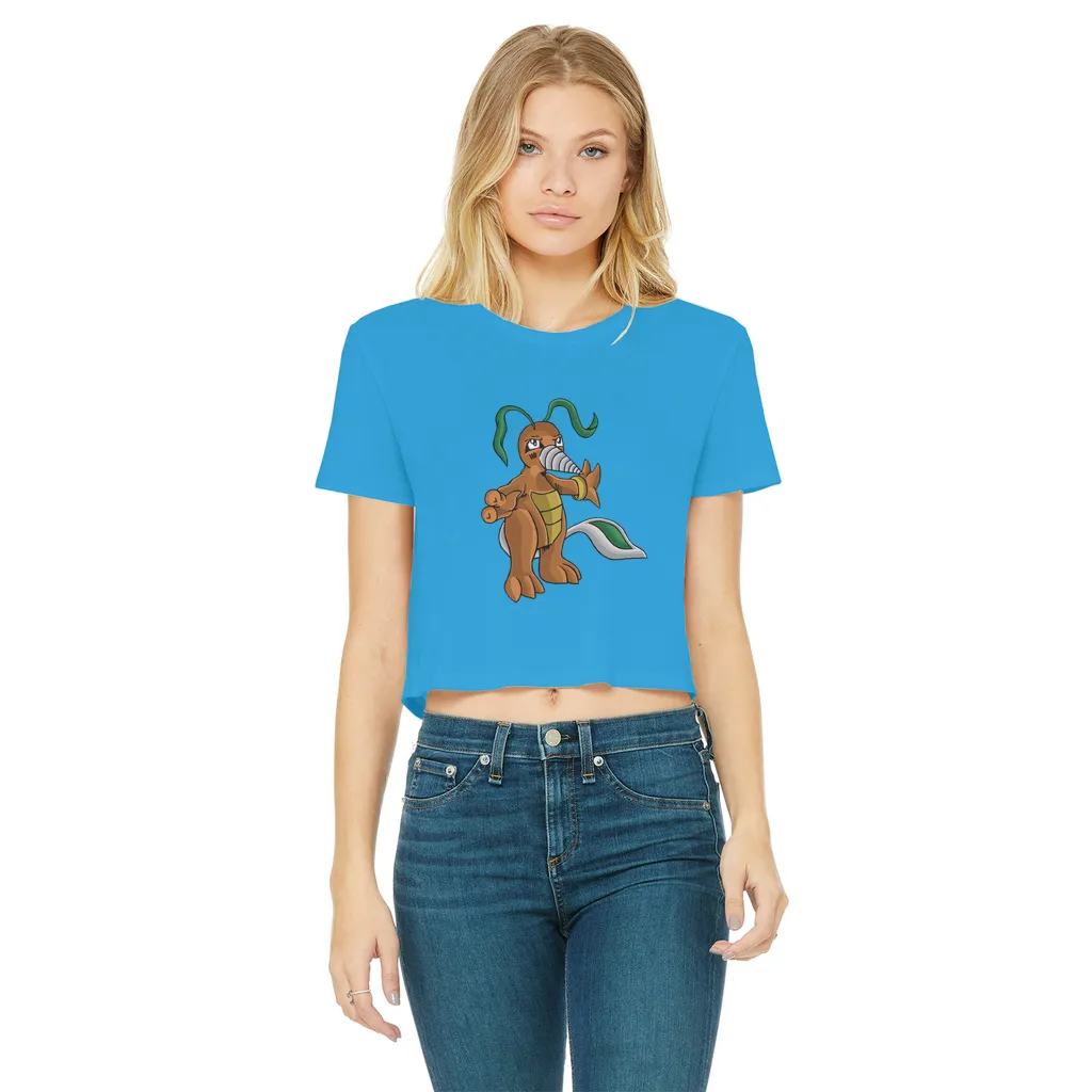 Drillbug Classic Women's Cropped Raw Edge T-Shirt