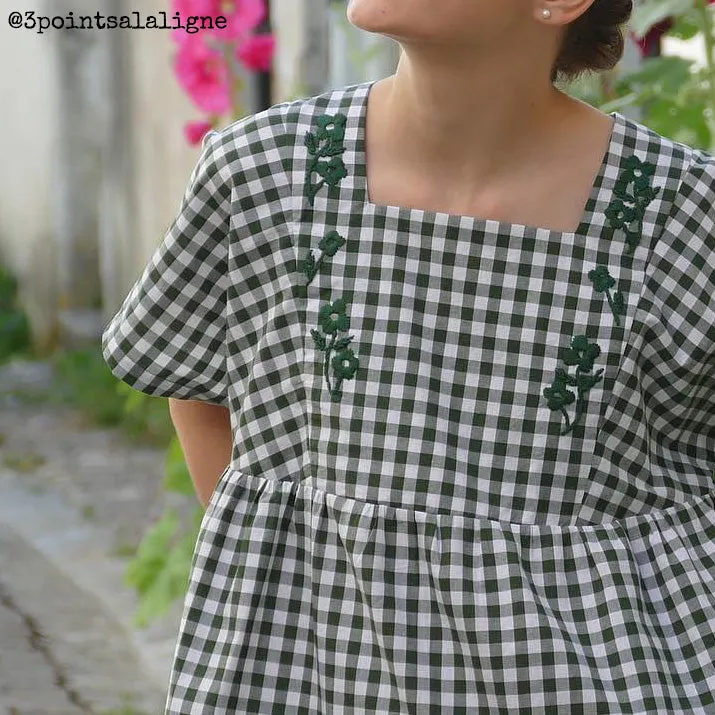 Duo for woman and kid SAKURA blouse and dress - paper sewing pattern