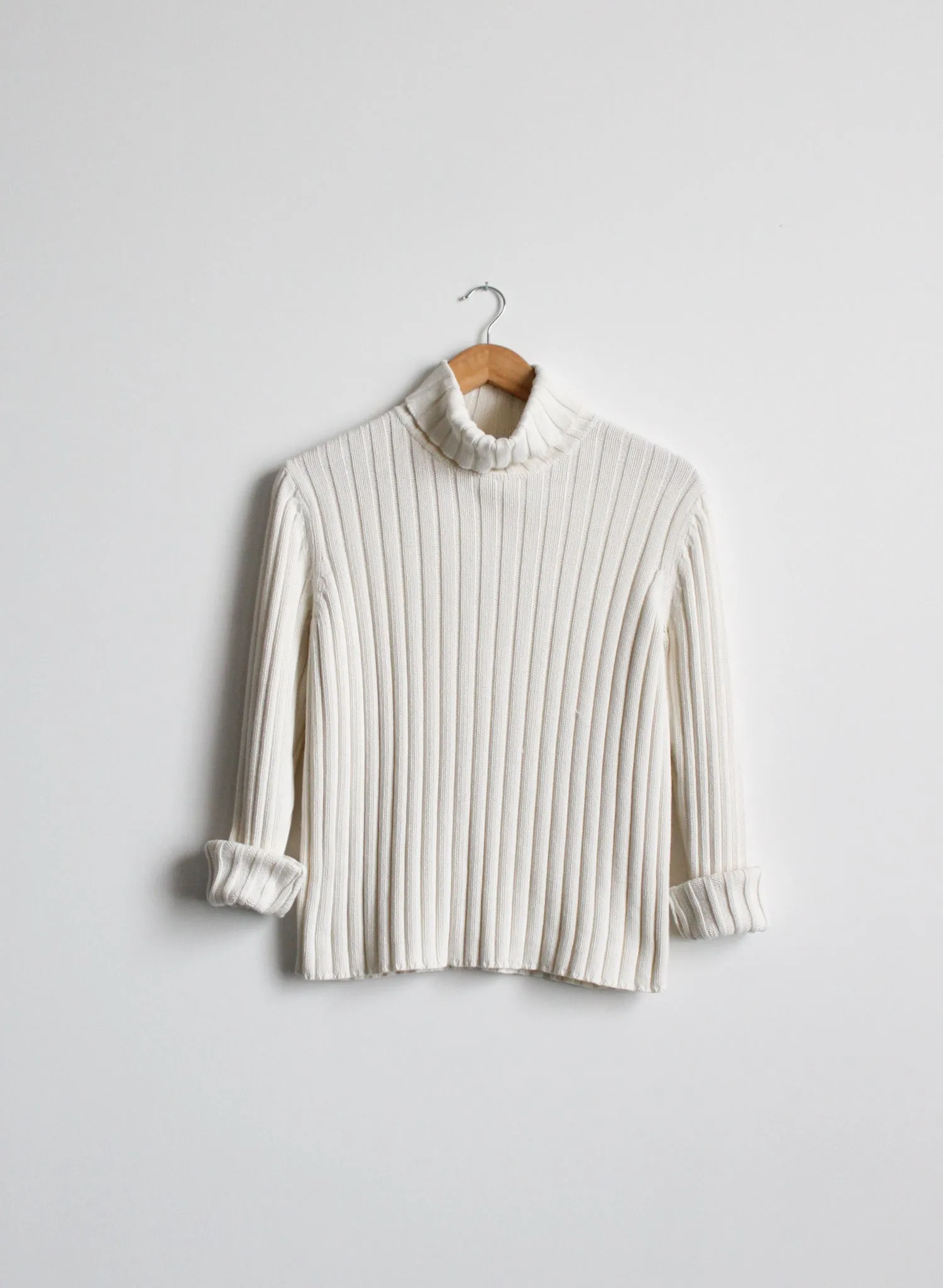 eggshell cotton turtleneck