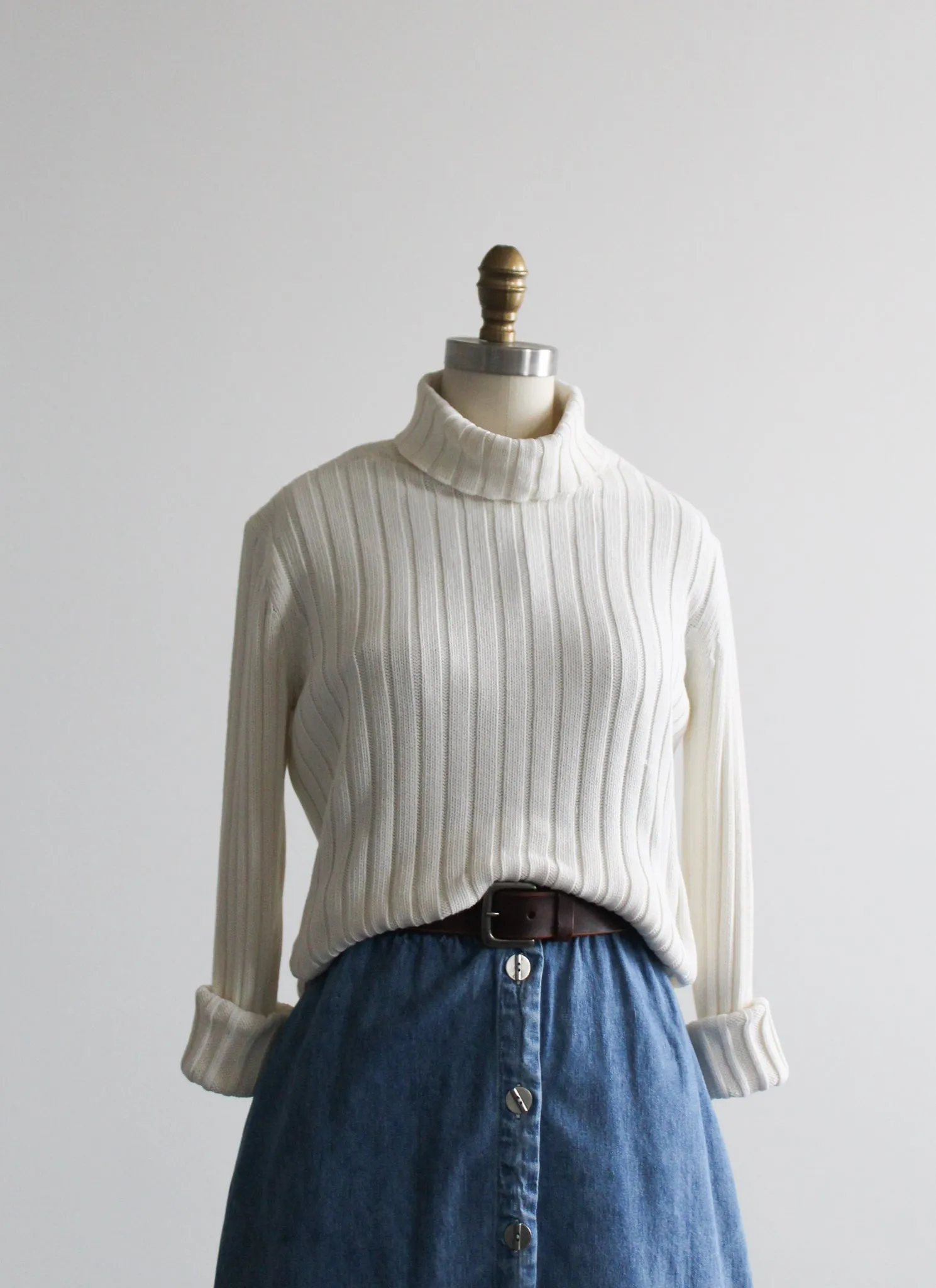 eggshell cotton turtleneck