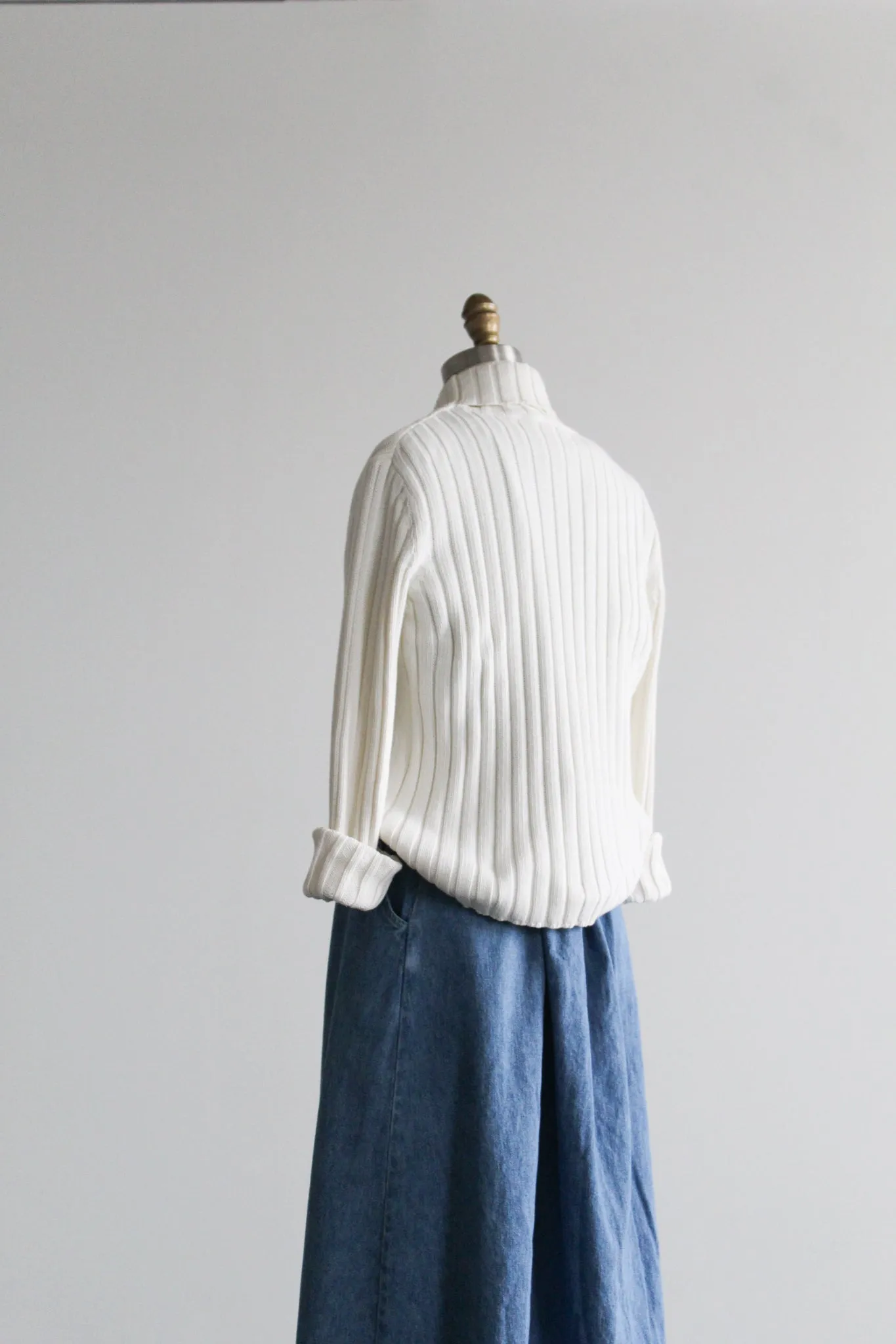 eggshell cotton turtleneck