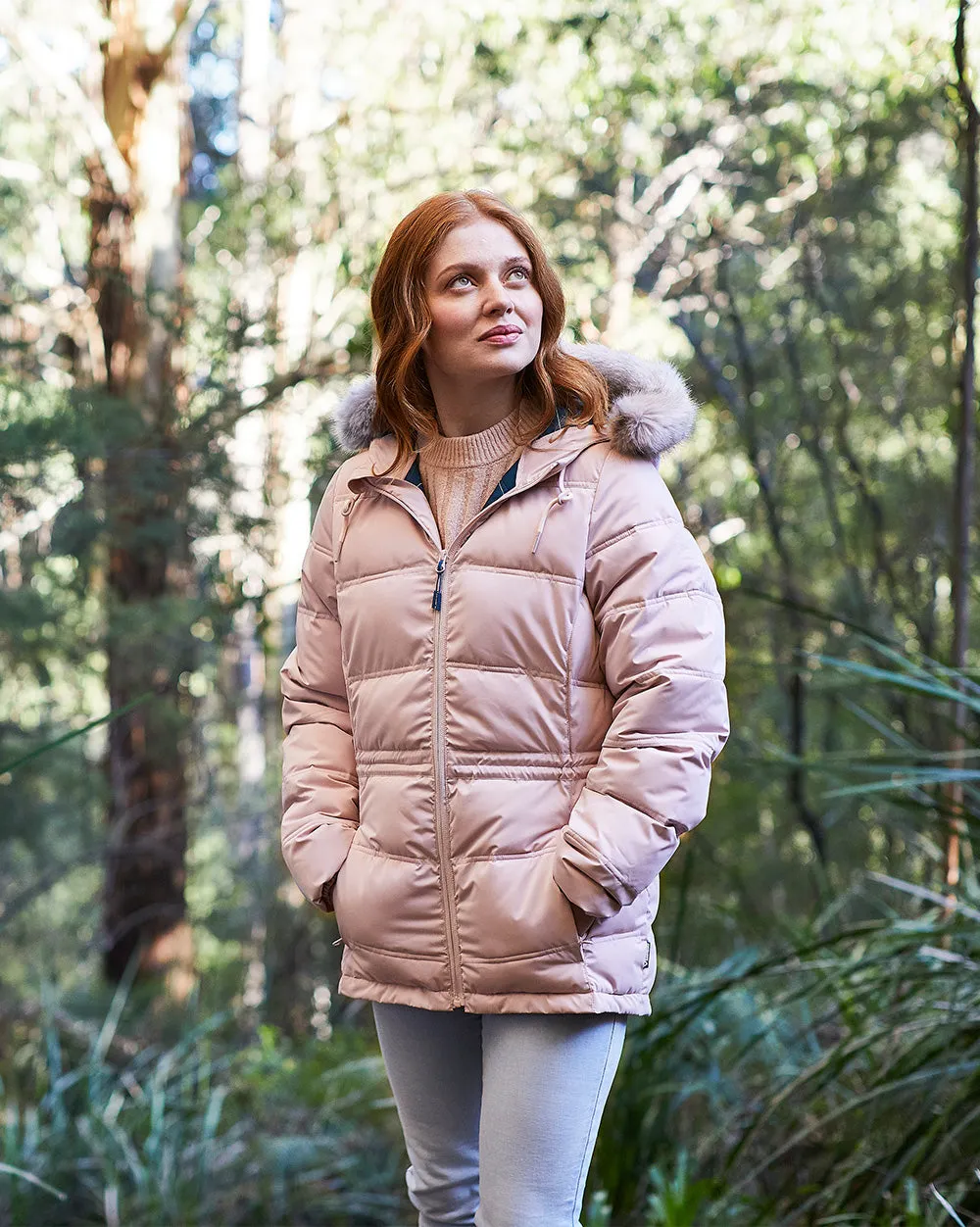 Elara Urban Puffer in Rose Blush