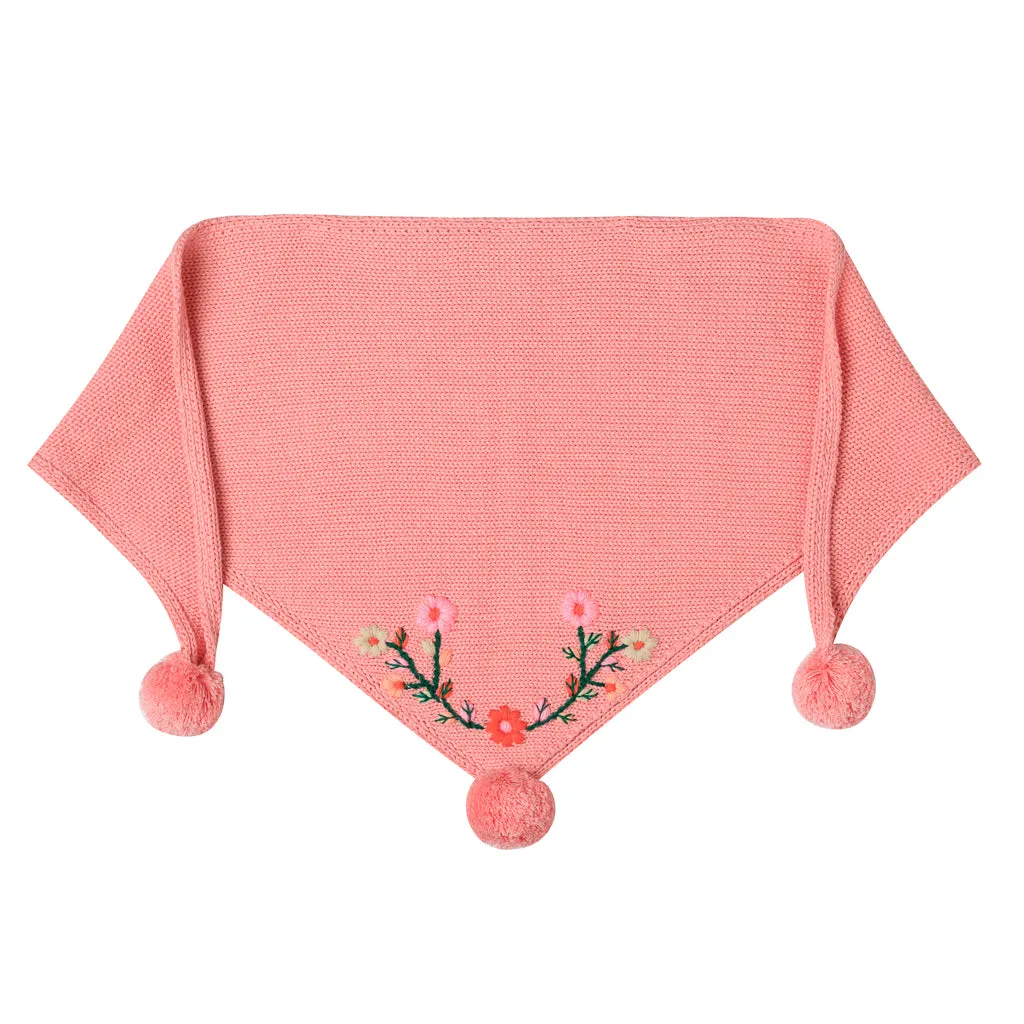 Embroidered Knit Shawl